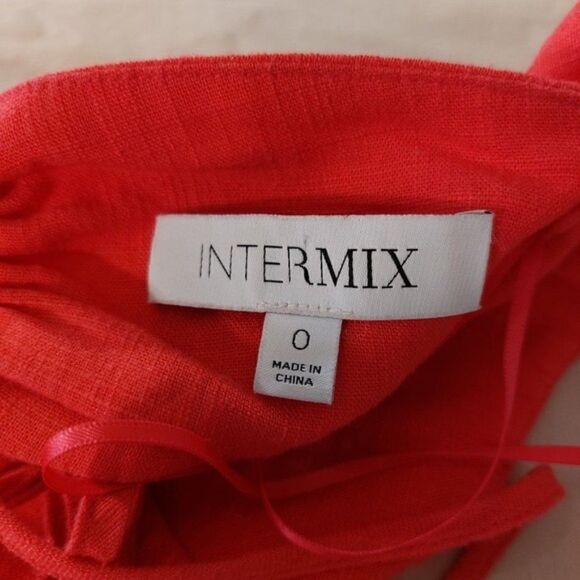 Intermix Josephine Linen Maxi Dress Pink Square Neckline - Picture 10 of 10